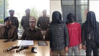 GOPALGANJ police caught criminals planning robbery with weapons.