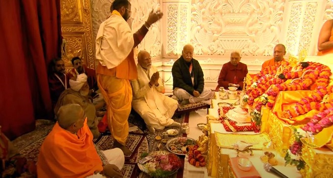  The auspicious time has come for the consecration of Lord Shri Ram's life.