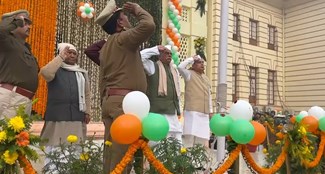 Speaker Awadh Bihari Chaudhary hoisted the tricolor in the assembly.
