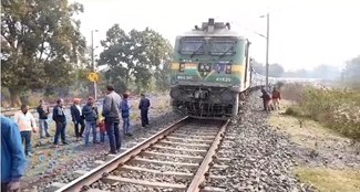 Train engine damaged in the incident, major train accident averted due to driver's wisdom