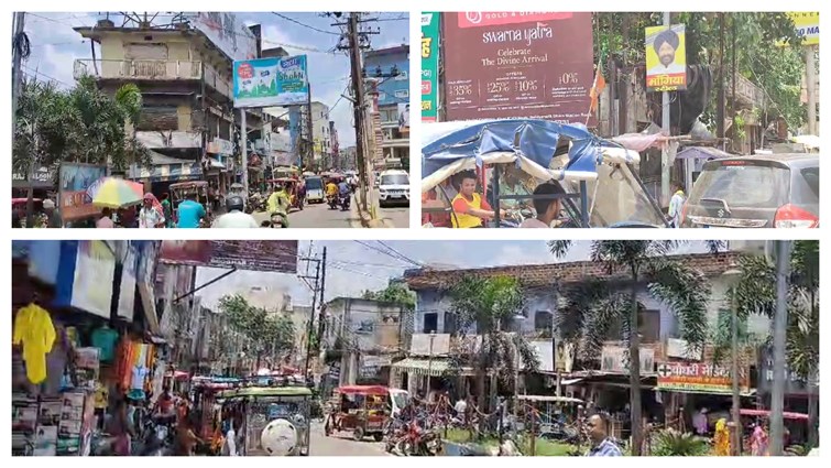  Dozens of dilapidated buildings in the market in the middle of Babanagari