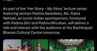 President and Saina Nehwal compete in badminton court, President gives tough challenge to Olympic medal winner