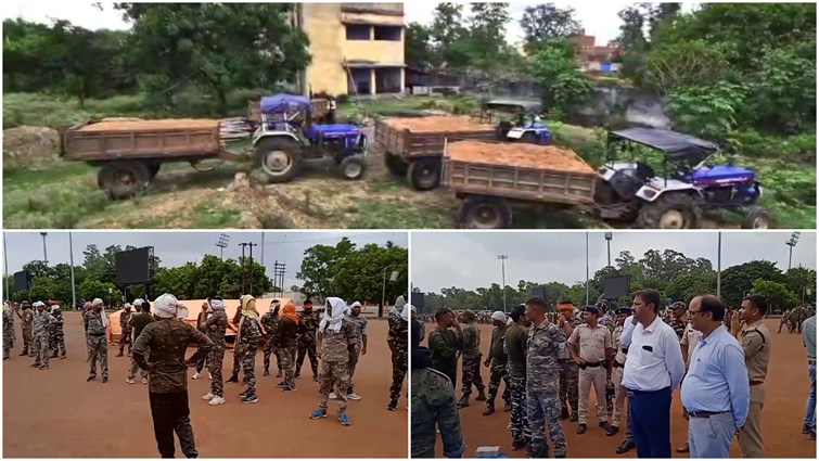 Police in the den of sand mafia of Chatra