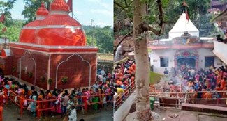 Saffron saffron colored pagoda in Chaibasa