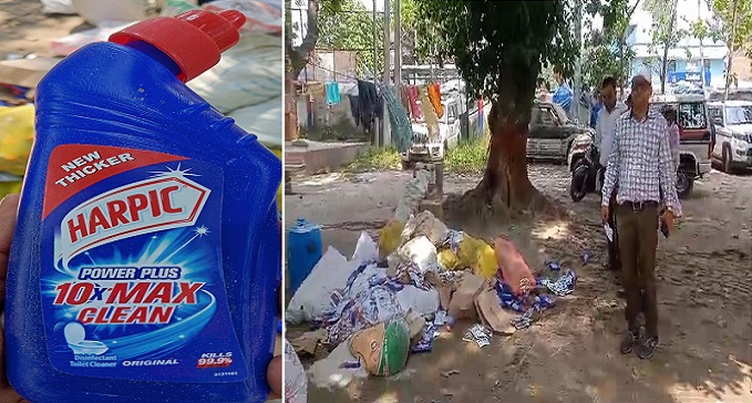 Factory manufacturing fake Harpic bathroom cleaner busted