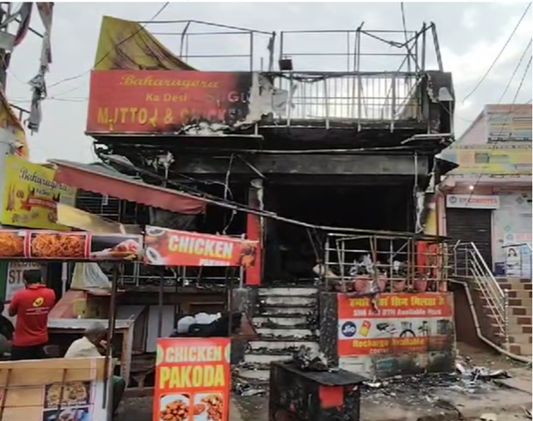 Fire broke out in two shops.