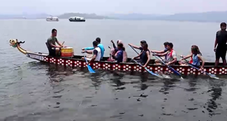 Dragon boat trial in Patratu Dam . 