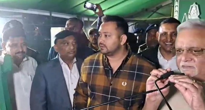 Tejashwi reached Gandhi Maidan to take stock of the preparations for tomorrow's Maharally, replied to PM Modi and CM Nitish