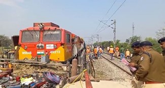  Goods train engine derailed