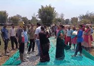 Villagers protested against poor road construction, stopped the work