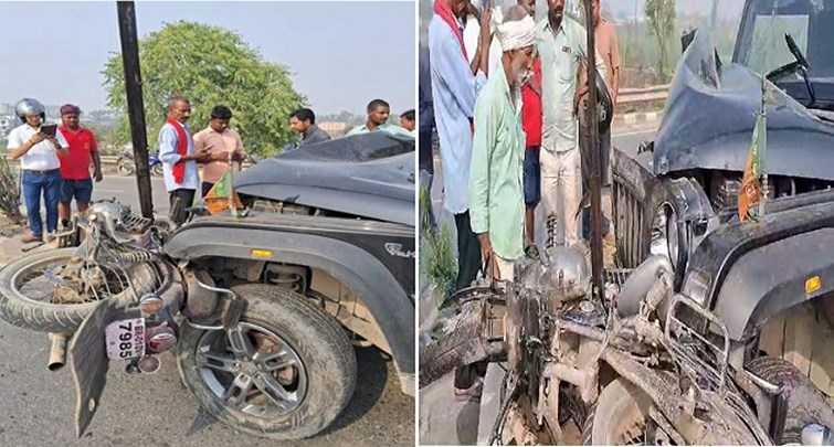  Painful death of two Bullet riders after being hit by Thar in Patna