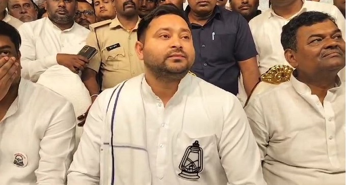 Tejashwi Yadav took a jibe at the government after Anant Singh came out of jail.