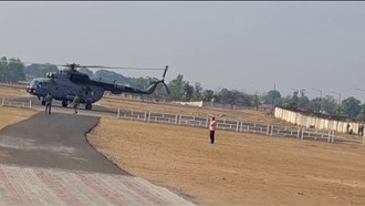 First phase of voting for Lok Sabha elections in Jharkhand tomorrow, polling personnel sent by helicopter to Naxal affected area.
