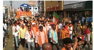 deoghar mai jp nadda ka road show 