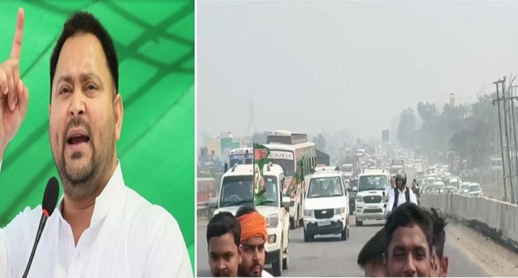  Tejashwi did a 40 km road show