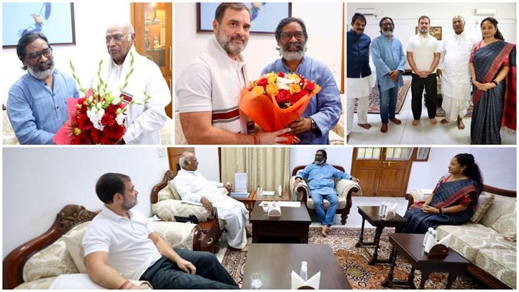 Hemant Soren met Rahul Gandhi and Mallikarjun Kharge