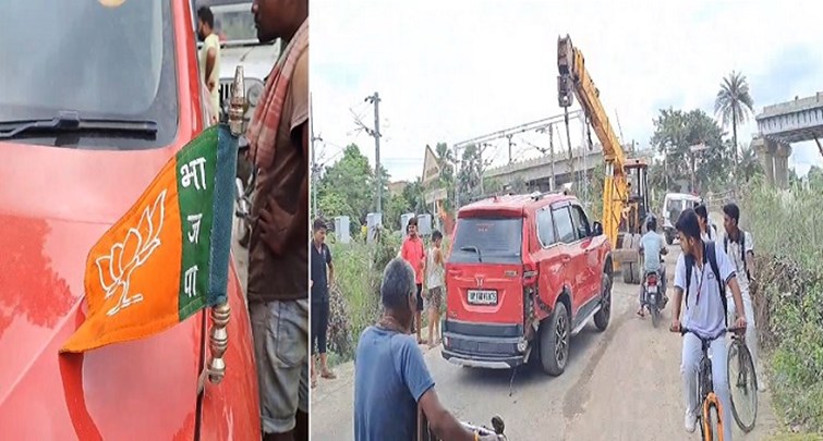 Huge quantity of illegal liquor recovered from car carrying BJP flag