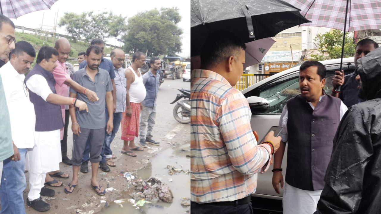 Inspection of drainage system in Patna, Minister Naveen and Municipal Commissioner Animesh Parashar took the inspection