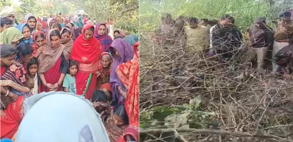 Angry people blocked the road