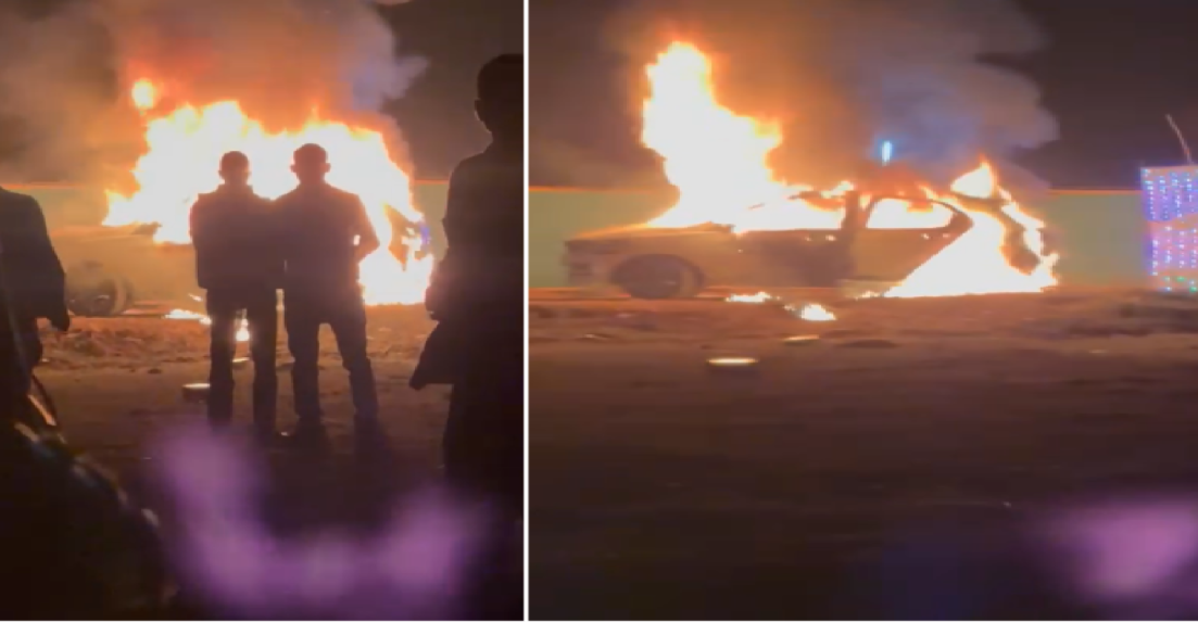 Tata Tiago car burnt to ashes due to firecracker spark during wedding ceremony, live video of incident surfaced in Jamui