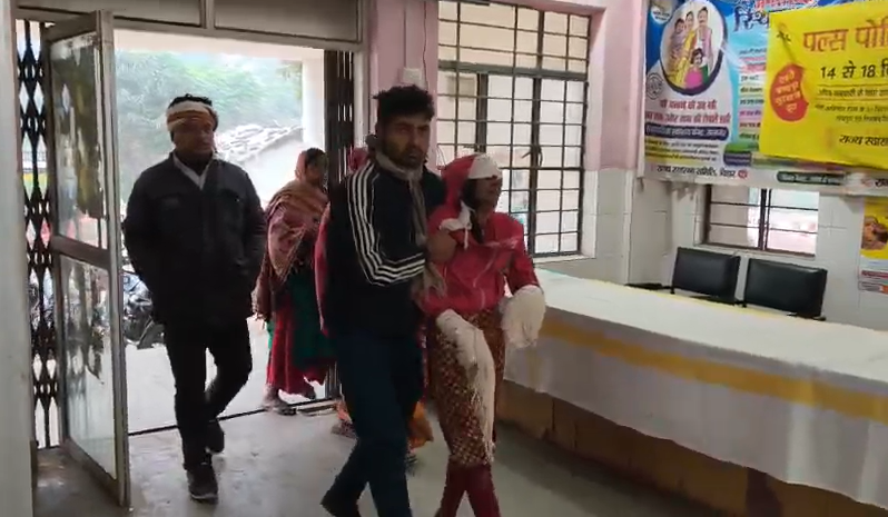 A young woman was seriously injured in a bear attack and has been admitted to the hospital.