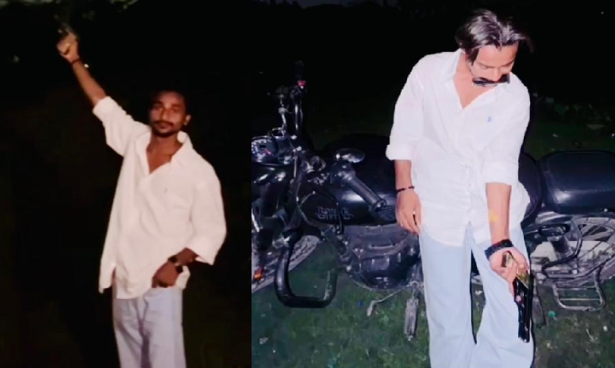 A reel of a young man openly giving weapons training and firing shots has gone viral.