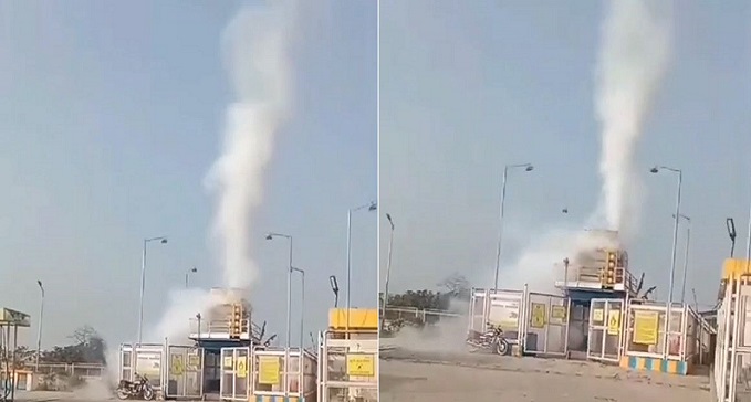  Leakage from CNG tank at petrol pump