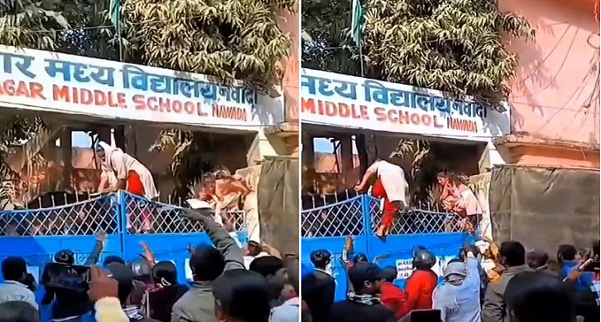  The girl students who arrived two minutes late did not get entry