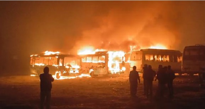  Massive fire broke out in Darbhanga bus stand