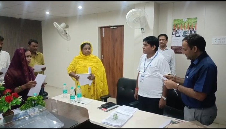 The elected representatives were sworn in during the Panchayat by-election