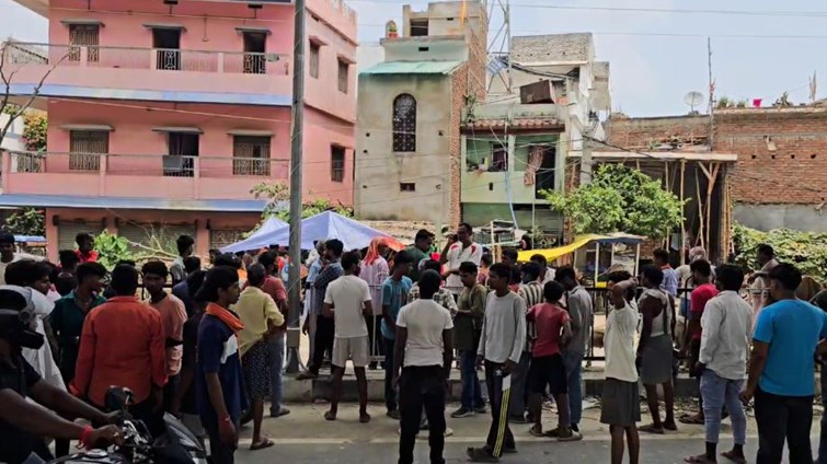 The family members staged a sit-in