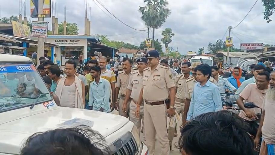 Angry villagers blocked the road