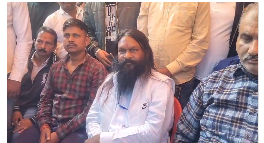 bhajpa pratyashi babulal soren pahunche matganna sthal 