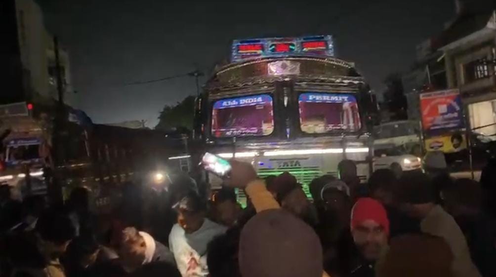 Angry people blocked the road