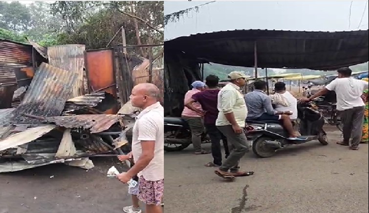 Fire breaks out in shops at Bhikhari Maidan, creating panic in the area