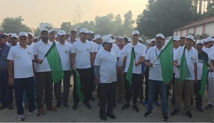 A grand public awareness rally was organised under the SVEEP campaign; the teacher said, "The target is 80% voting."