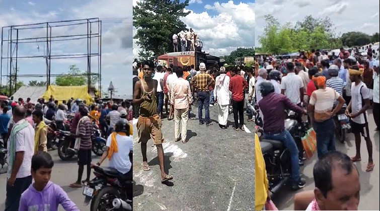 Came on the road, blocked NH 80