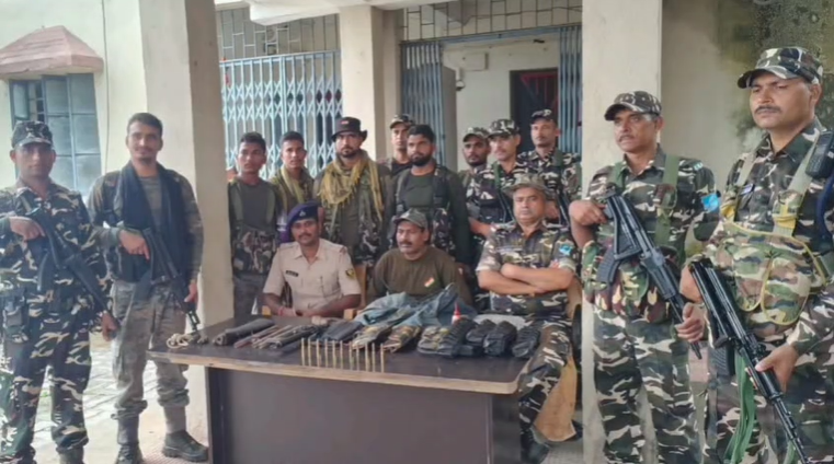 SSB recovered a huge cache of weapons during a search operation; Naxalites had hidden the consignment in the forest