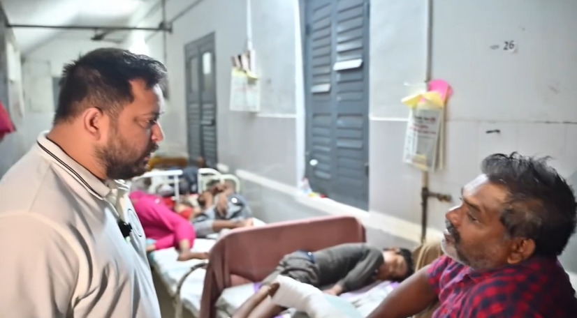Tejashwi Yadav reached GMCH late at night and conducted a surprise inspection and targeted the government