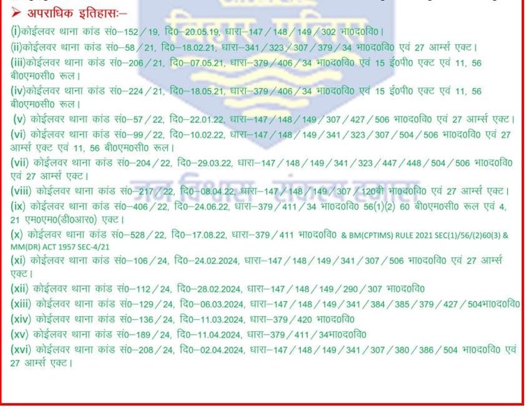 Bhojpur police team arrested him; 16 serious cases including double murder registered
