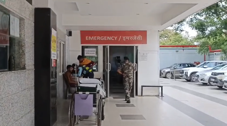 Criminals opened fire on a police patrol team, injuring a constable.