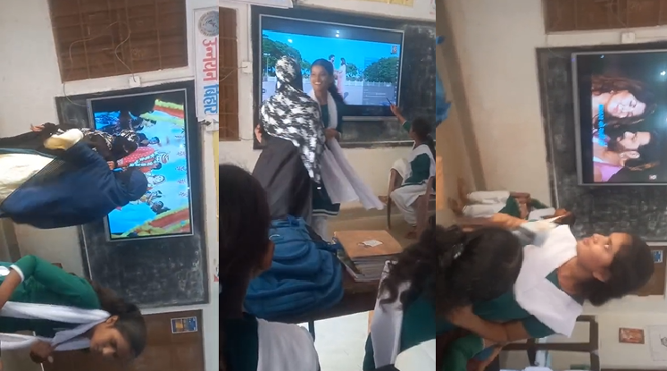 A video of a student dancing to a Bhojpuri song in a smart class has gone viral, raising questions about the education system.