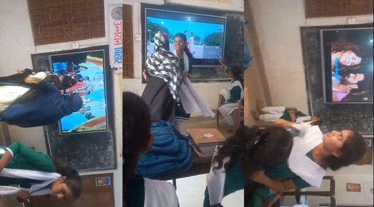 A video of a student dancing to a Bhojpuri song in a smart class has gone viral, raising questions about the education system.