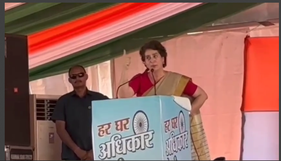 motihari mai priyanka gandhi ne bhari hunkar