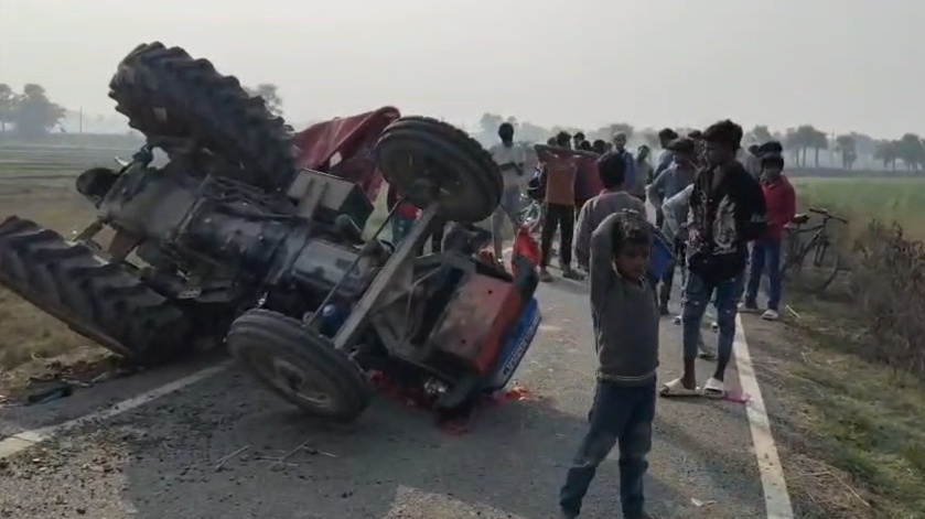 A tragic accident occurred in Gaya when a tractor overturned, resulting in the death of a 13-year-old boy and injuring six others.