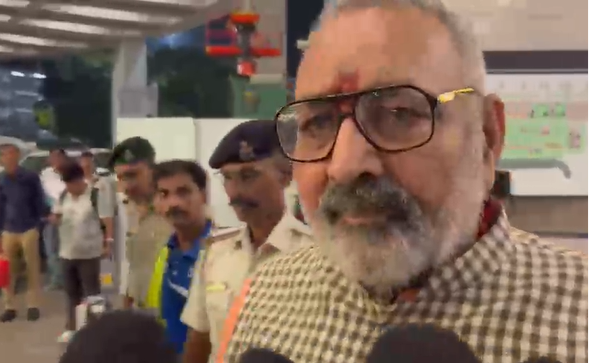 kendriya mantri giriraj singh pahuchey patna