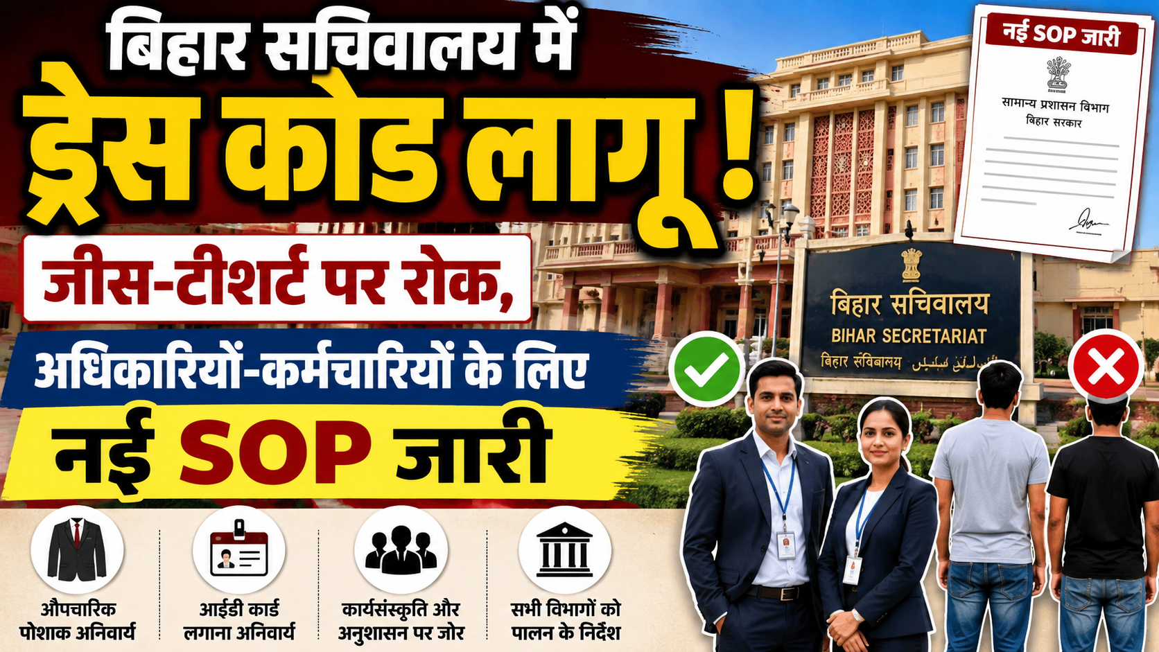 Dress code implemented in the Bihar Secretariat.