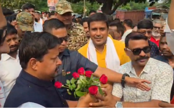 bokaro mein nitin nabin ka jordar swagat