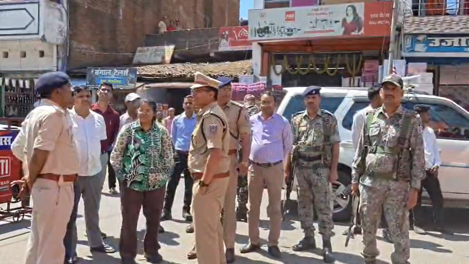 DC-SP conducted flag march, strict surveillance in sensitive areas