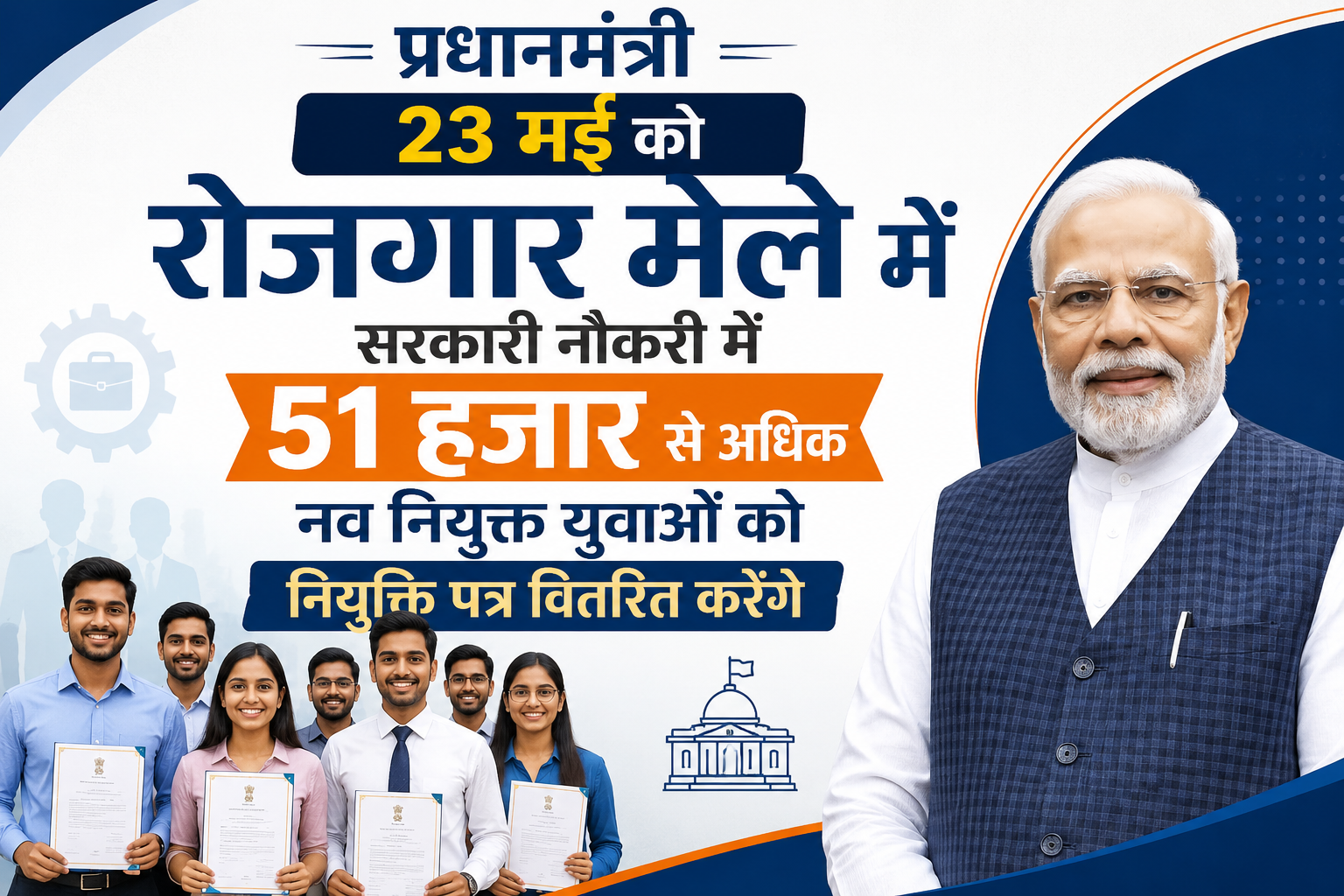 The Prime Minister will distribute at the employment fair on May 23.